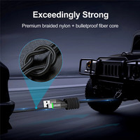 USLION oświetlenie LED kabel Micro USB Transfer danych 3A szybka ładowarka przewód do Samsung Xiaomi Android Micro USB kabel telefoniczny 3